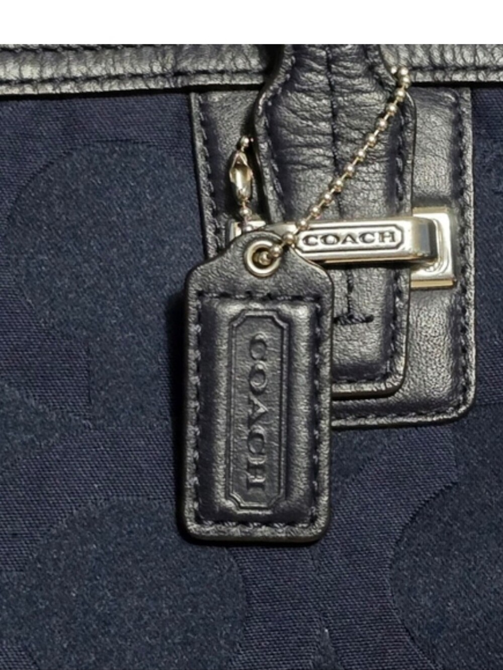 Coach Navy Taylor Op Blue Sateen Satchel - Picture 8 of 9